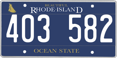 RI license plate 403582