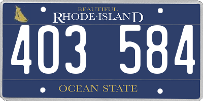 RI license plate 403584