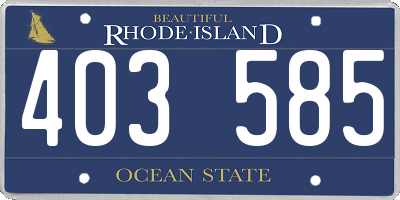 RI license plate 403585