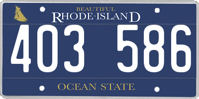 RI license plate 403586