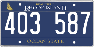 RI license plate 403587