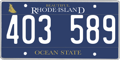 RI license plate 403589