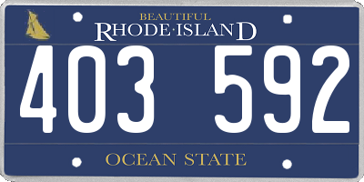 RI license plate 403592
