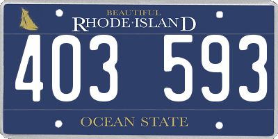 RI license plate 403593