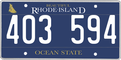 RI license plate 403594