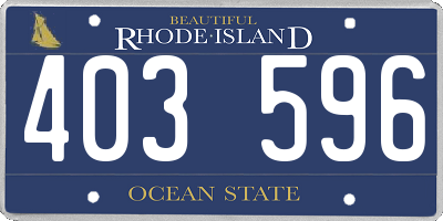 RI license plate 403596
