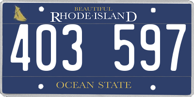 RI license plate 403597