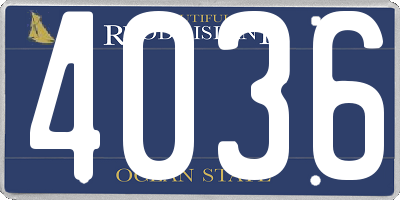 RI license plate 4036