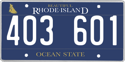 RI license plate 403601