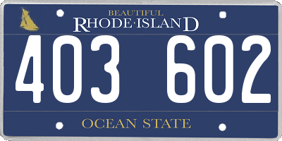 RI license plate 403602