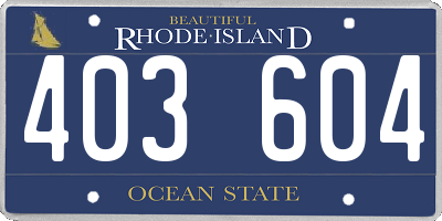 RI license plate 403604
