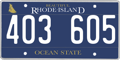 RI license plate 403605
