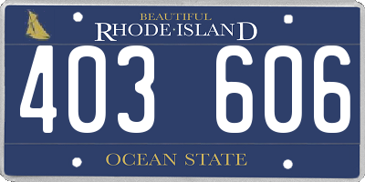 RI license plate 403606