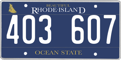 RI license plate 403607