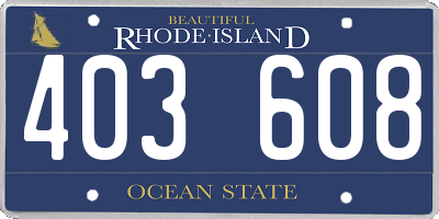 RI license plate 403608