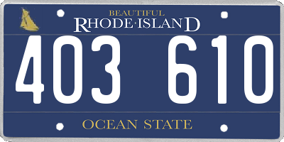 RI license plate 403610