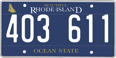 RI license plate 403611