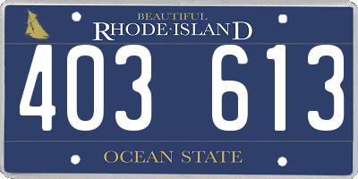 RI license plate 403613