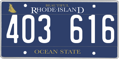 RI license plate 403616
