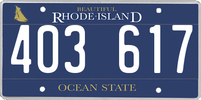 RI license plate 403617
