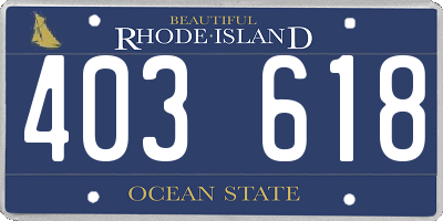 RI license plate 403618