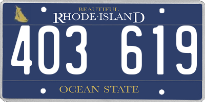 RI license plate 403619