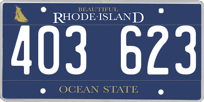 RI license plate 403623