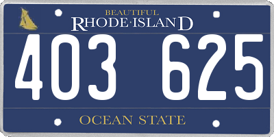 RI license plate 403625