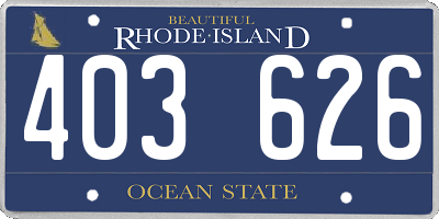 RI license plate 403626