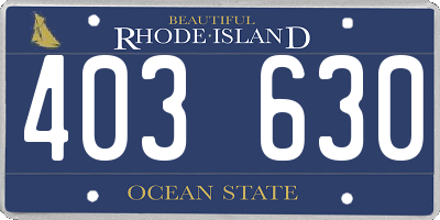 RI license plate 403630