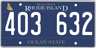 RI license plate 403632