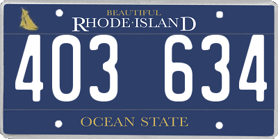 RI license plate 403634