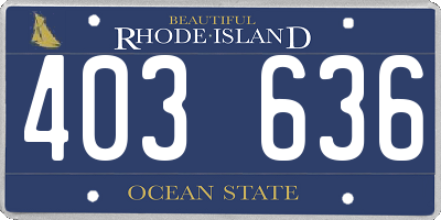RI license plate 403636