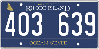 RI license plate 403639