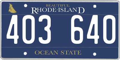 RI license plate 403640