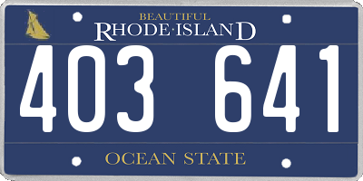 RI license plate 403641