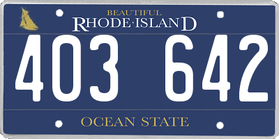 RI license plate 403642