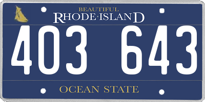 RI license plate 403643