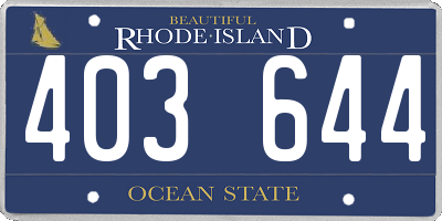 RI license plate 403644
