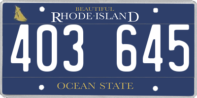 RI license plate 403645