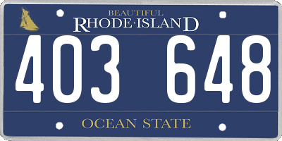 RI license plate 403648