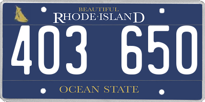 RI license plate 403650