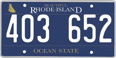RI license plate 403652