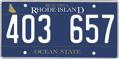 RI license plate 403657