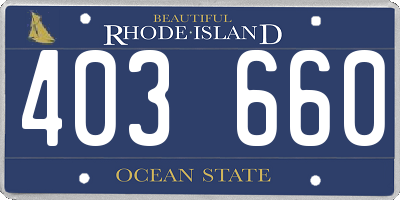 RI license plate 403660