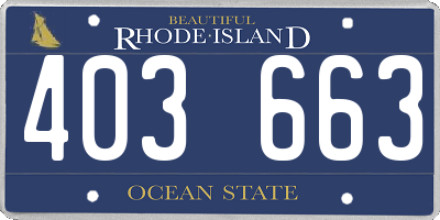 RI license plate 403663