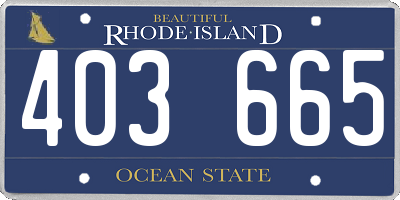 RI license plate 403665