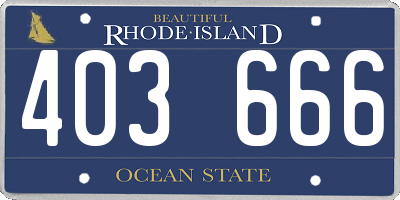 RI license plate 403666