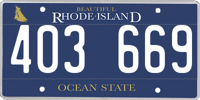 RI license plate 403669