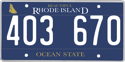 RI license plate 403670